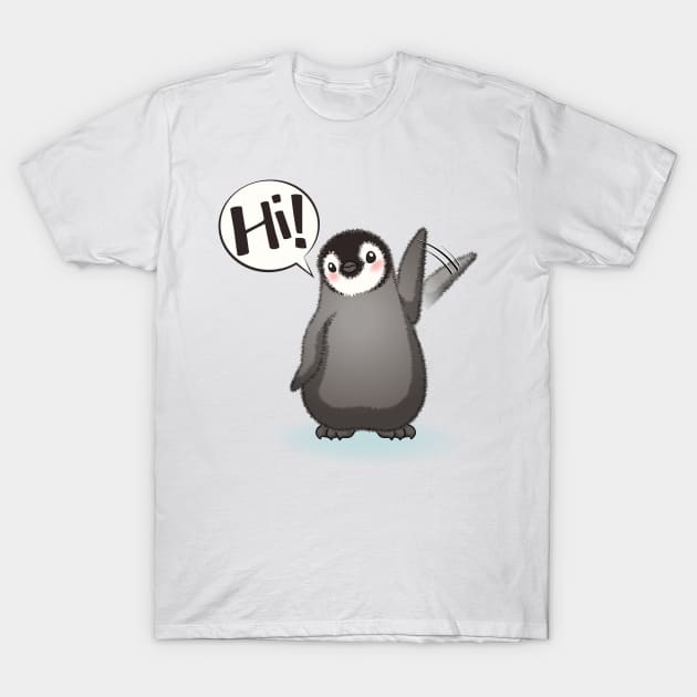 Happy emperor penguin chick T-Shirt by tomodaging